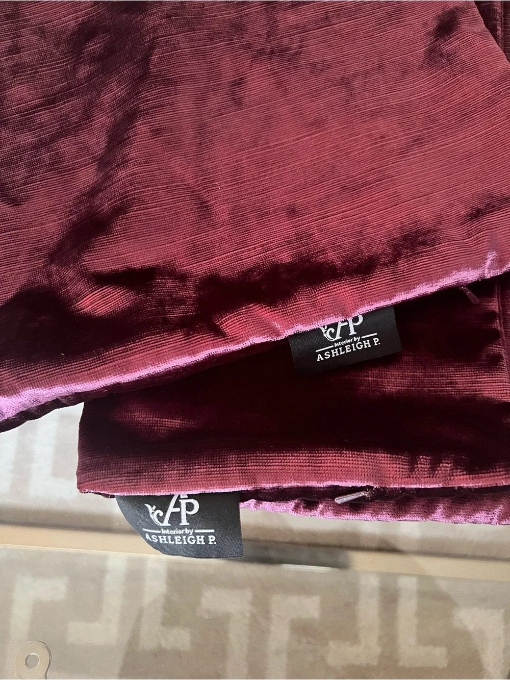 Luxury Velvet Throw Pillow Cover 22” - Wine Red